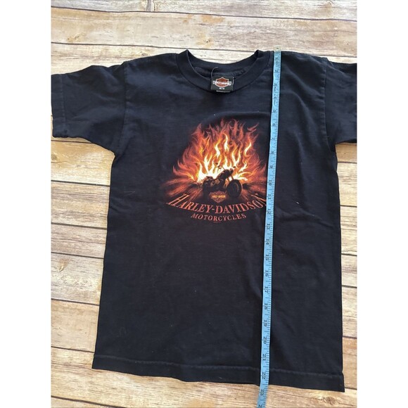 Vintage Harley-Davidson Shirt Youth 10/12 Flame Orlando Motorcycle Tee Black - Picture 5 of 7